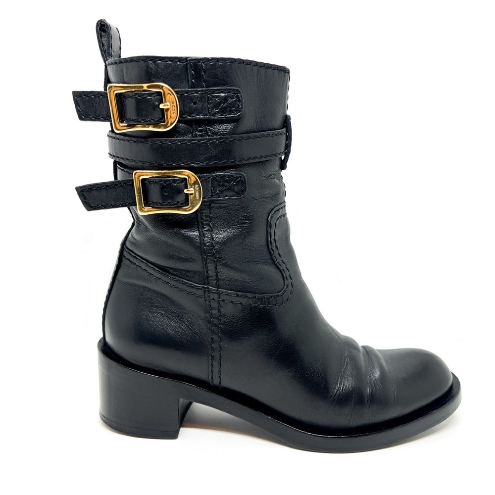 GUCCI BLACK LEATHER BOOTS 35.5
